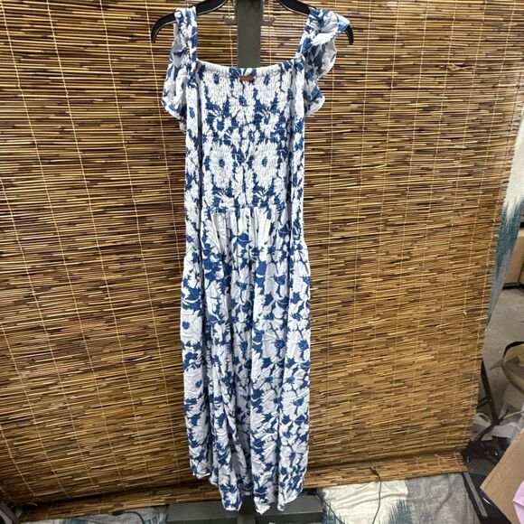 Raisins Curve Trendy Plus Size Tropica Cover-up Dress - Marisol Navy/White Size - Picture 3 of 3